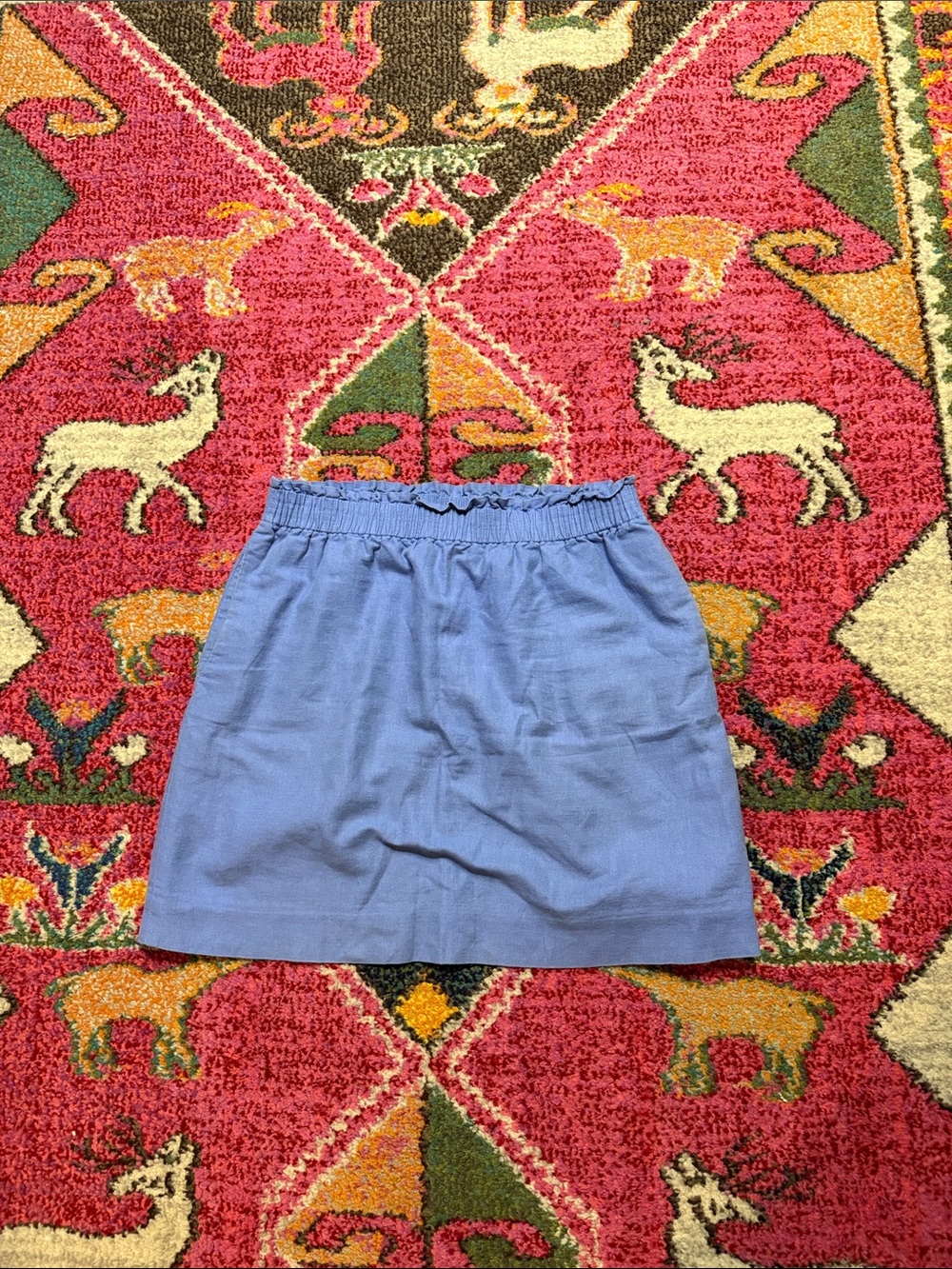 J. Crew Chambray Blue A-Line Elastic Waist Skirt